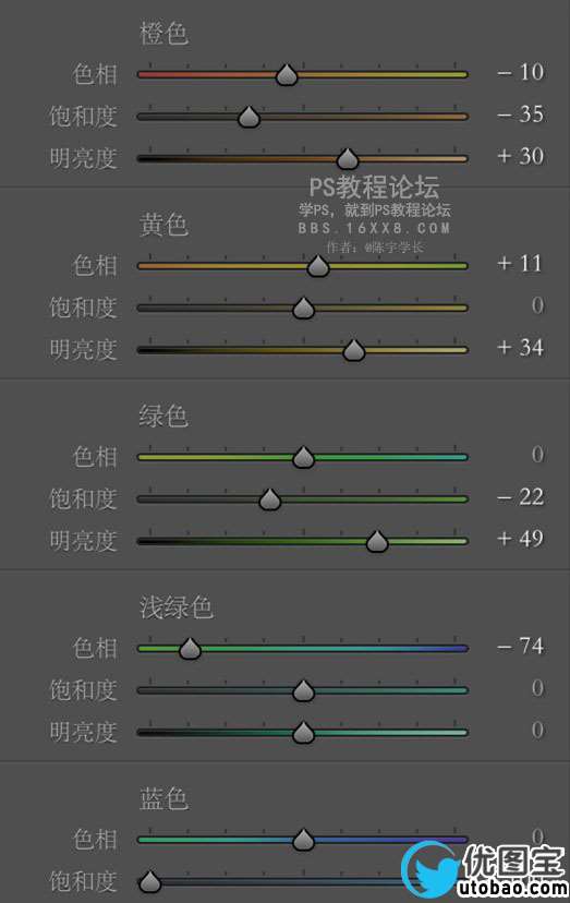 LR调色教程，清新绿白色调的后期教程_www.utobao.com