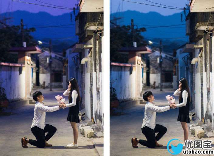 摄影后期，通过后期拯救闷黄夜景废片_www.utobao.com