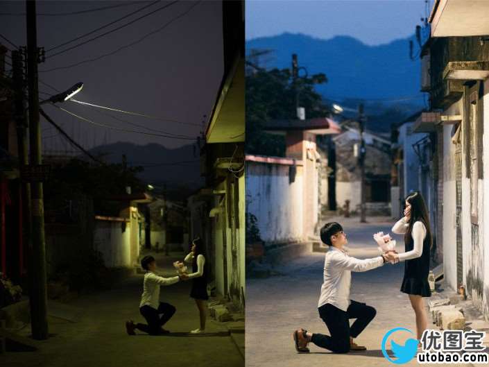 摄影后期，通过后期拯救闷黄夜景废片_www.utobao.com