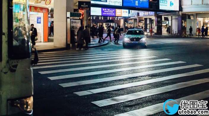 夜景调色，城市街道夜景调色实例_www.utobao.com