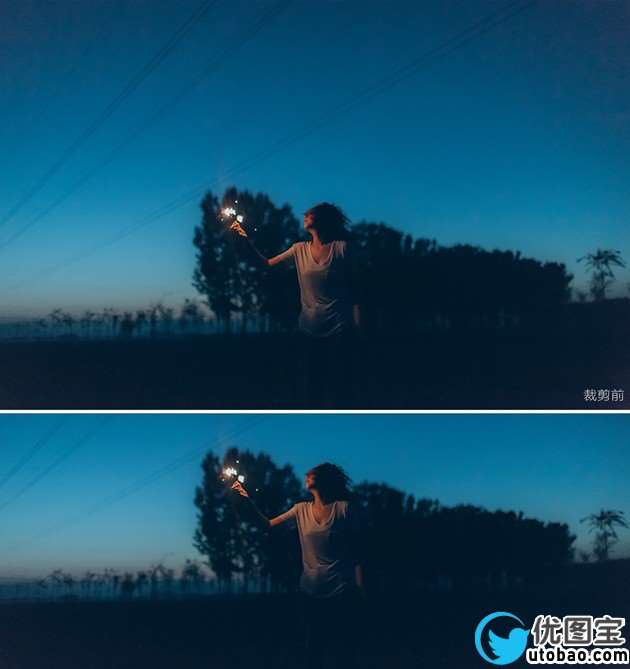 夜景调色，夜景人像调出蓝色调效果_www.utobao.com