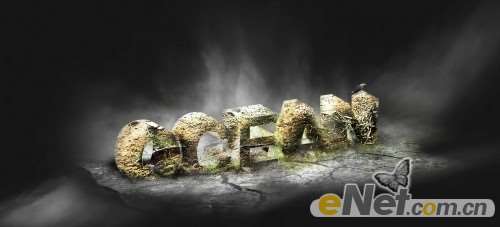 PS制作超酷荒漠效果立体字 优图宝 PS文字效果教程