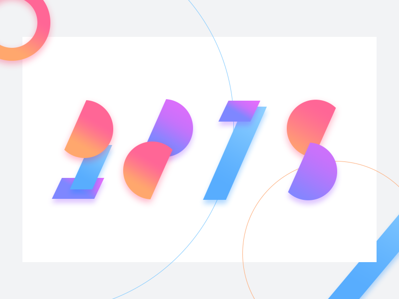 PS制作炫彩2018色块文字效果教程 优图宝 PS文字效果教程