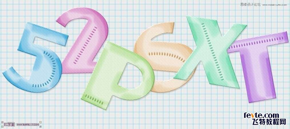PS制作彩色纹理塑料文字效果 优图宝 PS文字效果教程