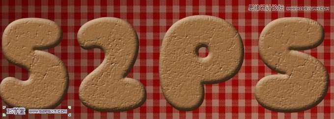 PS制作巧克力饼干文字效果 优图宝 PS文字效果教程
