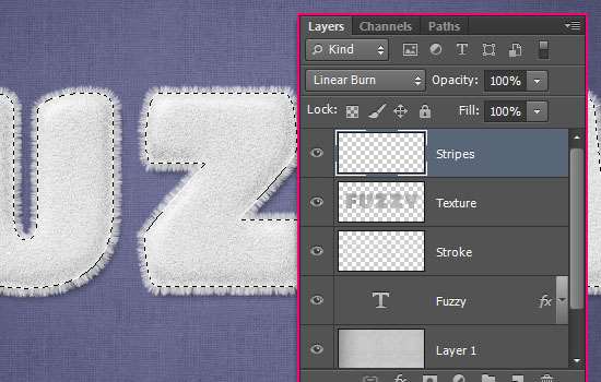 Striped Fuzzy Text Effect step 4