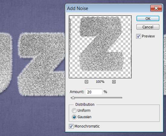 PS创建可爱毛绒文字效果 优图宝 文字效果教程 Striped Fuzzy Text Effect step 4