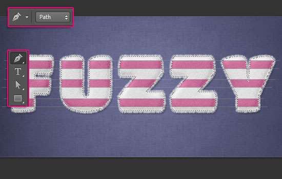 PS创建可爱毛绒文字效果 优图宝 文字效果教程 Striped Fuzzy Text Effect step 4
