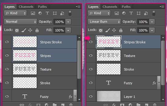 PS创建可爱毛绒文字效果 优图宝 文字效果教程 Striped Fuzzy Text Effect step 7