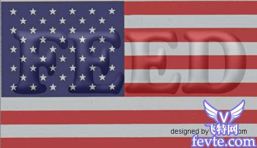 PS制作美国国旗包裹的文字效果 优图宝 PS文字效果教程