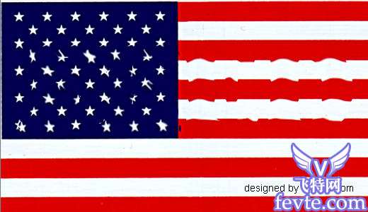 PS制作美国国旗包裹的文字效果 优图宝 PS文字效果教程