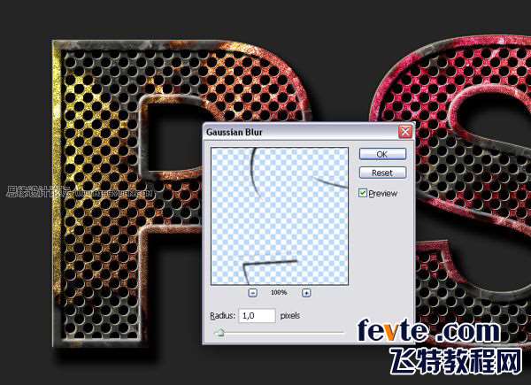 PS打造逼真筛网文字 优图宝 PS文字效果教程Photoshop制作金属锈蚀文字效果