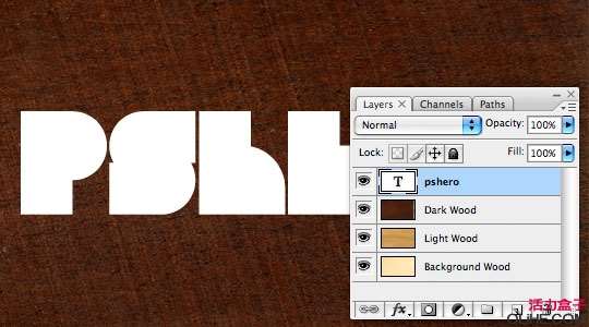 Photoshop打造木质纹理文字效果 优图宝 PS文字效果教程