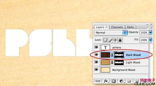 Photoshop打造木质纹理文字效果 优图宝 PS文字效果教程