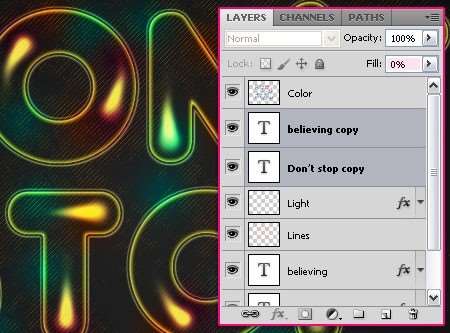 PS制作荧光炫彩效果文字 优图宝 PS文字效果教程